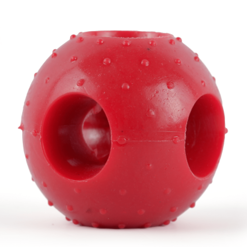 Non Toxic Rubber Hole Ball Teething Toy for Puppies and Dogs | For Aggressive Chewers