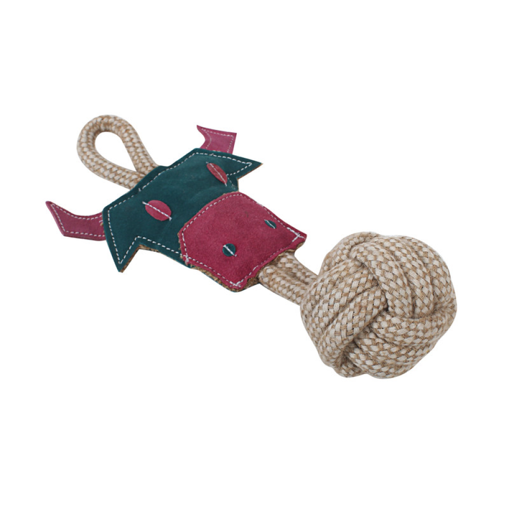 Premium Bull Tug Toy for Dogs and Cats (Multicolour)